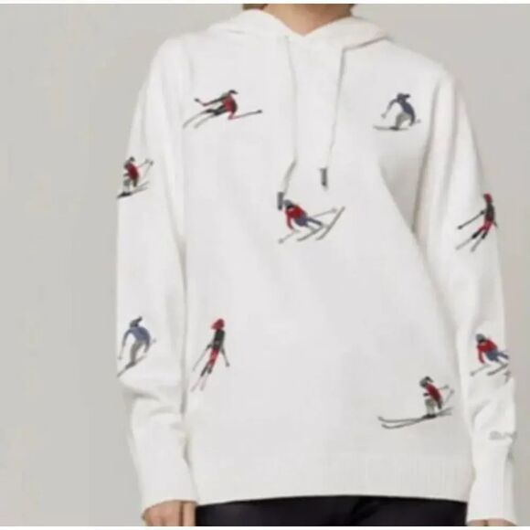 No Brand Sweaters - Alp N Rock Francesca Hoodie Ivory Skiers Sz Large